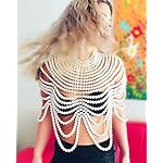 CCbodily Pearl Body Chain Bra - Fashion Shoulder Necklaces Bra Chain Body Jewelry - Image 5