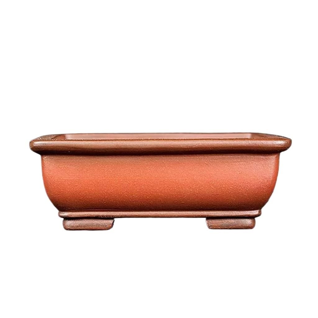 Gelasige One Color Flower Pots Plant Pots Purple Clay Flower Pot Miniature Bonsai Miniature Handmade Rectangle Green Plant Pot 4.7In Outdoor Flower Pots
