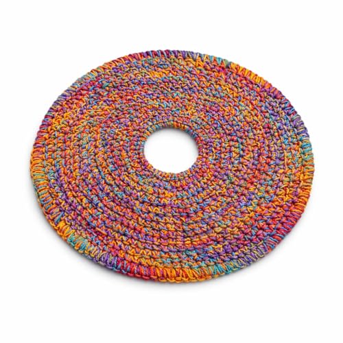 BOONI 8 Hand-Crocheted Cotton Flying Disc Soft Handmade Frisbee Toy for Safe Indoor - Outdoor Backyard Play