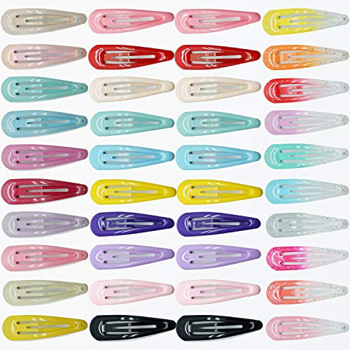 Mylot 40 pinzas para el pelo color caramelo 2 pulgadas metal Snap niñas accesorios para el pelo antideslizantes