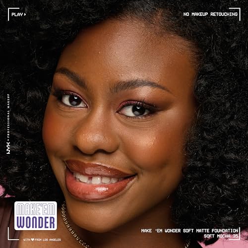 NYX PROFESSIONAL MAKEUP Make 'Em Wonder Liquid Foundation, 24HR Foundation Makeup With A Soft Matte Finish, Buildable Full Coverage - 35 Soft Mocha - image 6