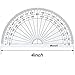 EBOOT 25 Pcs Math Protractors Plastic Protractor 180 Degrees, 4 Inches (Clear)