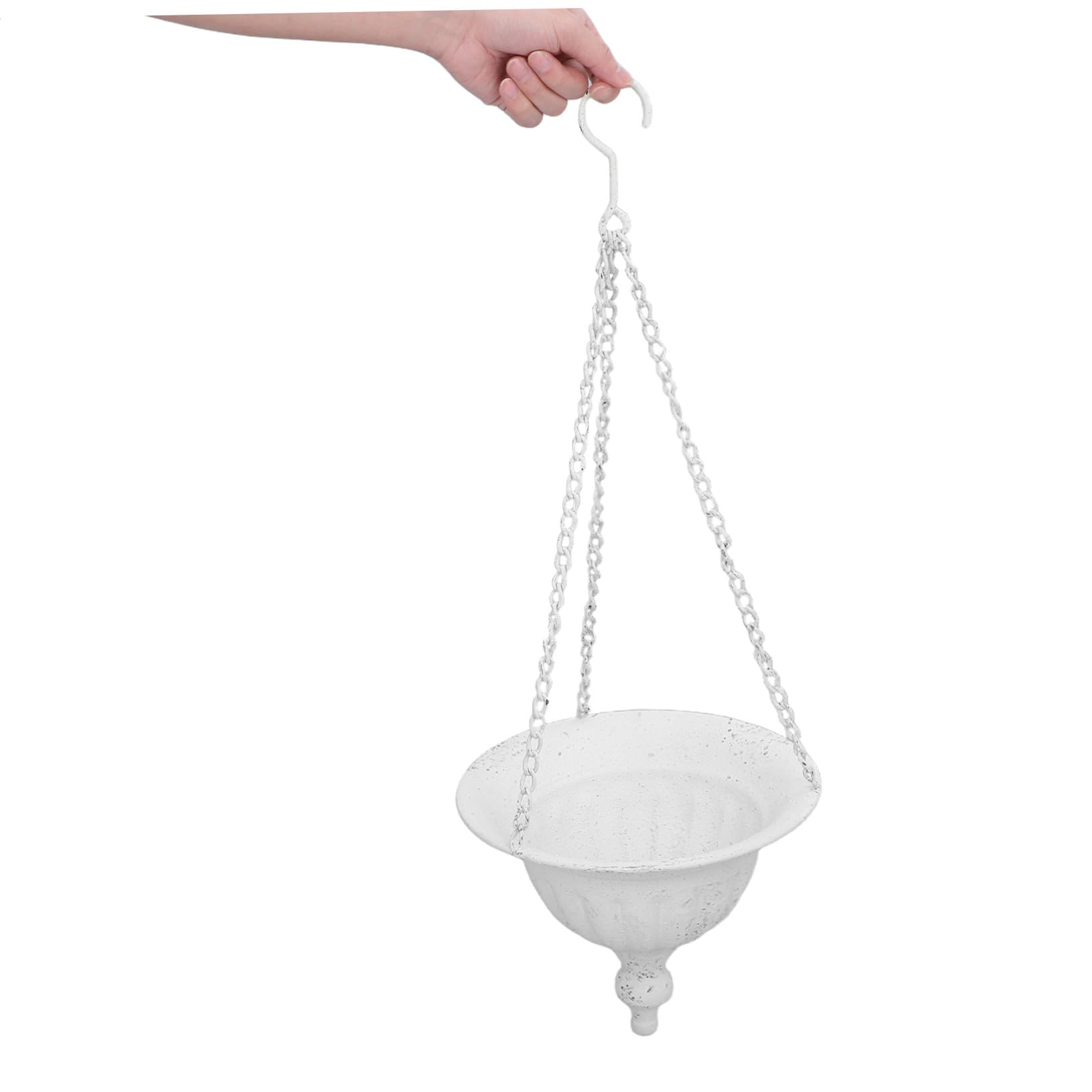Milisten Wiszący uchwyt roślin rustykalny metalowy garnek Żelazna sadzarka z wiszącym haczykiem biały metalowy garnek na ścianie Wiszący kosz na balkon garnki roślinne do ściany White