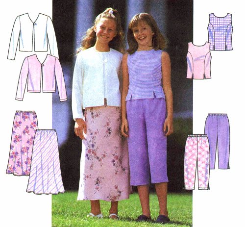Patron Simplicity 8550 ensemble fille veste et jupe tailles 12-16