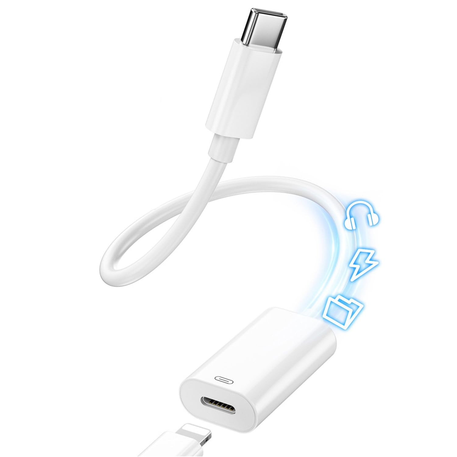 Type C to ライトニング 変換 アダプタ 【2026新登場】USB C 変換 イヤホン 変換ケーブル 3in1 急速充電/高速転送/オーディオ 通話・音楽・音量調節対応 タイプc ケーブル 接続アダプ i-Phone 17/ 16/ 15シリーズ/Pad Pro/Pad 10/mini6/Air 4/Air 5/MacBook/Xperia/Samsungなどの機種に対応