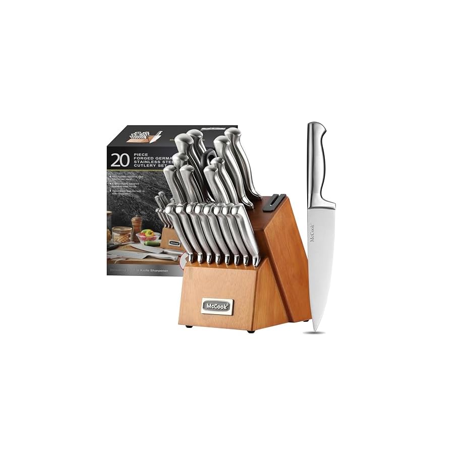McCook-Kitchen-Knife-SetsGerman-Stainless-Steel-Knives-Block-Set-with-Built-in-Sharpener McCook® Kitchen Knife Sets,German Stainless Steel Knives Block Set with Built-in Sharpener