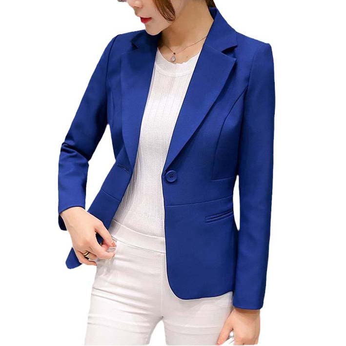 Blazer de travail pour femme ajusté veste d'affaires infroissable bleu marine XS