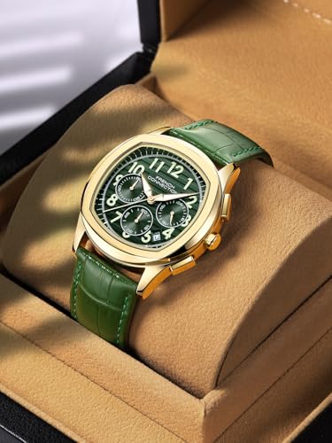 Image of French Connection Megachron | Green Dial | Green Leather Strap | Watch for Men - FCD5NL