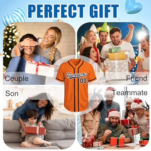 Image of Custom Baseball Jersey Personalized Stitched or Printed Name Number Baseball Shirt Sports Uniform Gifts for Men Women Youth