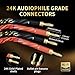 YYTCG 12 AWG 2Pack Audiophile Speaker Cable – Speaker Wire with Banana Plugs,4N OFC Core,Nylon Braid,Audio Wire,Compatible with Amplifier,Speakers,AV Receiver& Home Theater（8.2ft/2.5m）