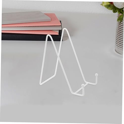 Miniatura 7 de Abaodam 2 unids marco de fotos soporte de escritorio soporte de hierro blanco libro soportes para pantalla marco de imagen soporte de exhibición