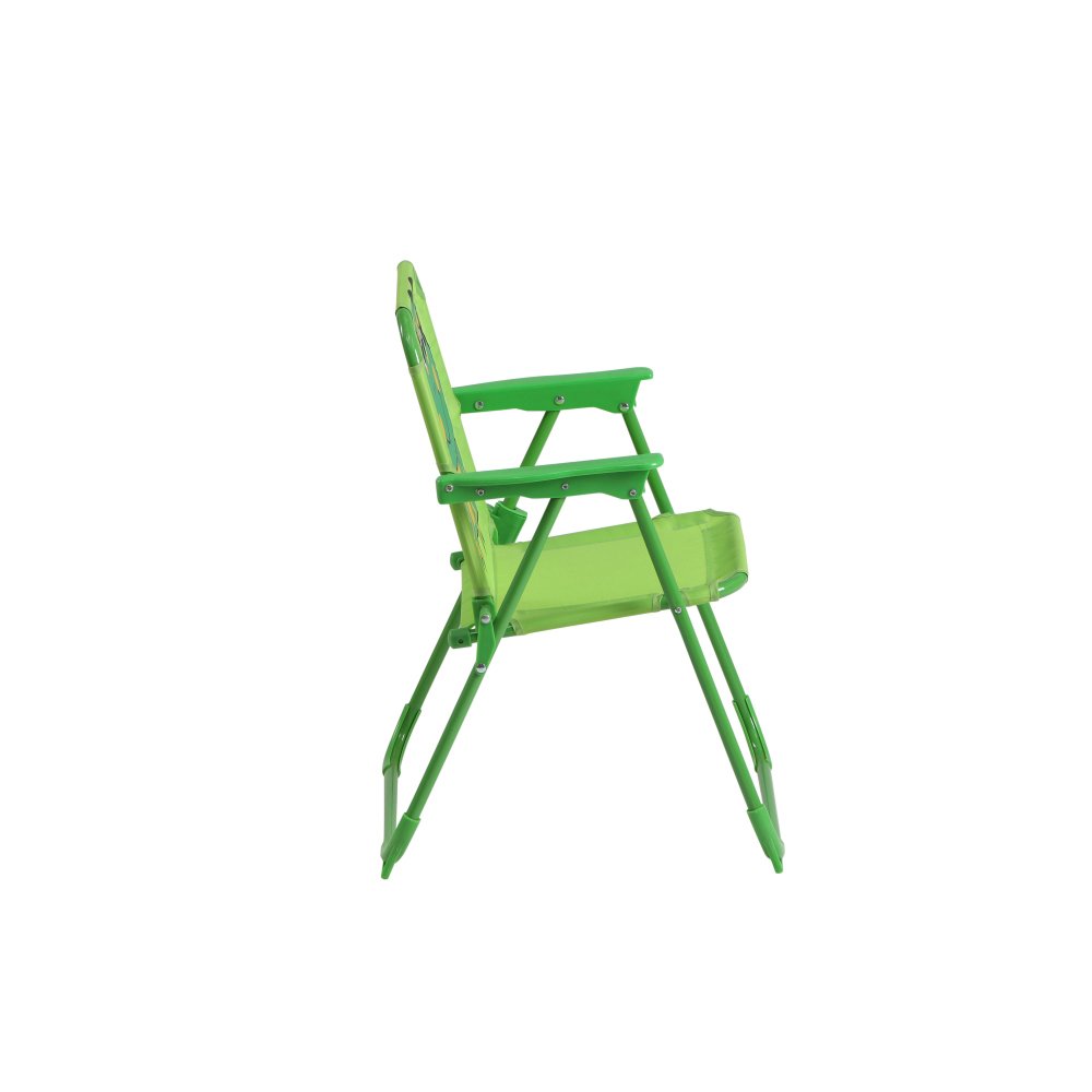 Siena Garden 672614 Froggy Set pour Enfants 2 Fauteuils Pliants + 1 Table + 1 Parasol Motif de Grenouille Acier Vert