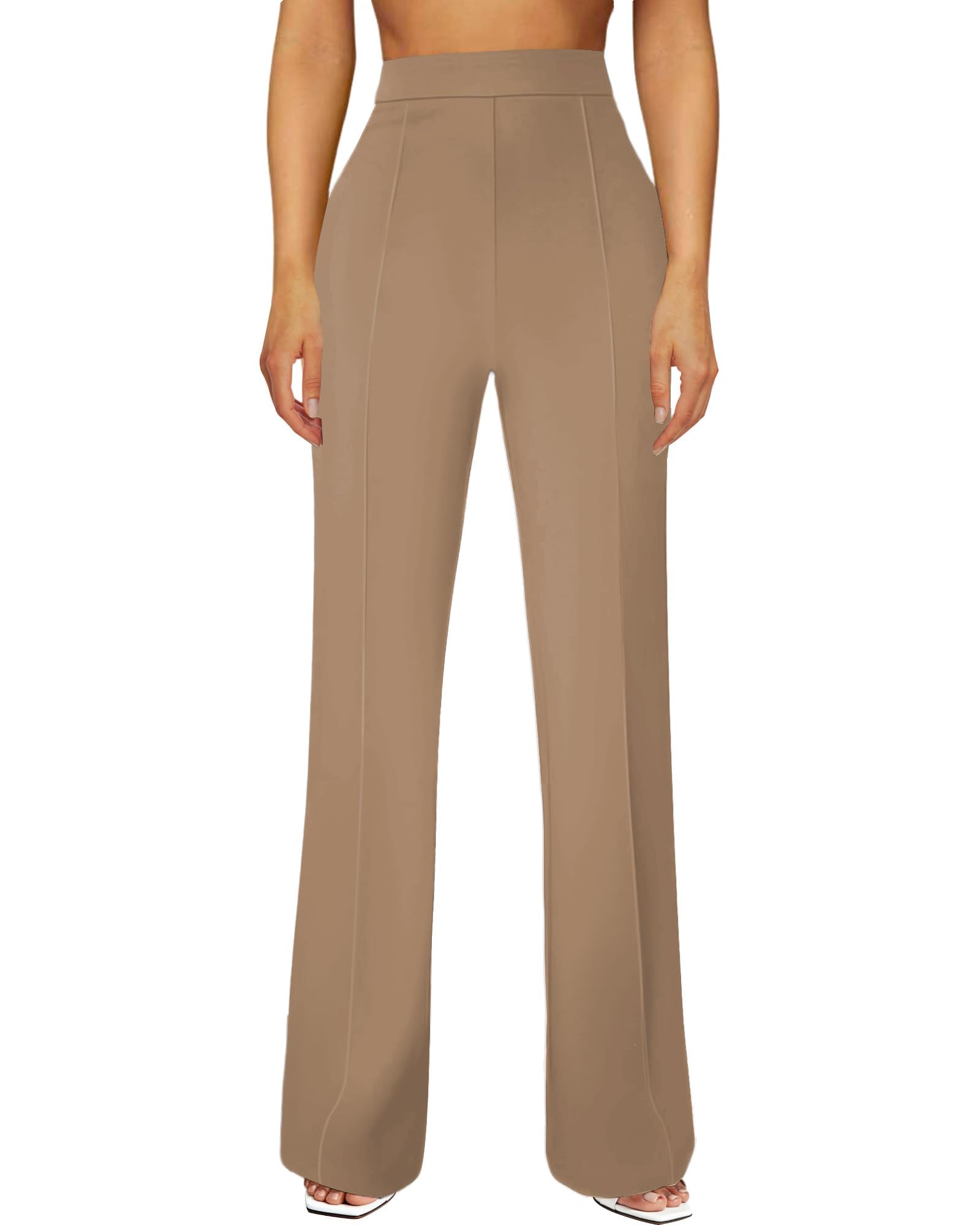 JEKAOYI Womens Straight Leg Dress Work Pants High Waist Stretchy Business Casual Pants Office Trousers Slacks