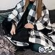 Navaris XXL Elektrische Poncho Heizdecke - 180x130cm 3 Wärmestufen Abschaltautomatik waschbar - Kuschelige Wärmedecke Schwarz Weiß