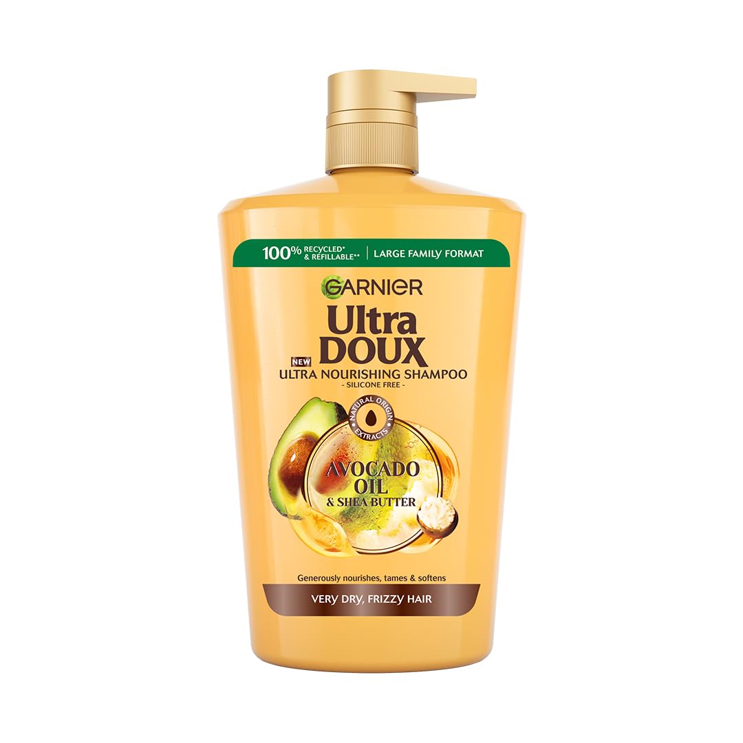 Garnier Ultra Doux Avocado Oil & Shea Butter Nourishing Shampoo For Very Dry & Frizzy Hair - 1000 ml