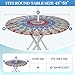 DoubleFill 2 Pcs Round Outdoor Tablecloth with Umbrella Hole - Anti-Wrinkle Polyester Tablecloth with Elastic Zipper Table Cover for Summer Patio Camping Party(45''-53'',Mandala)