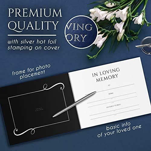 In Loving Memory Funeral Guest Book, Funeral Guestbook With Pen, Memorial Service Guest Book, Memorial Guest Book, Memorial Book, Funeral Book, Signature Book, Navy Funeral Book Guest #TOP2