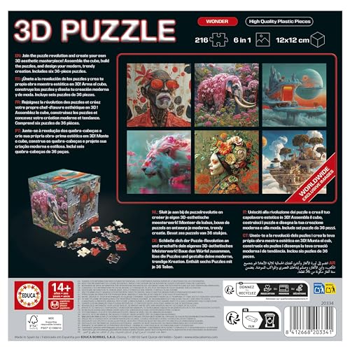 Puzzle 3D EDUCA Cube Wonder 216 Pièces 6 Puzzles de 36 Pièces Défi + 20334 - vue 5