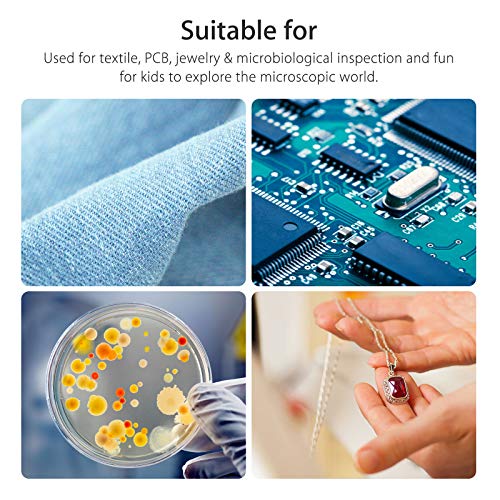 Image of Tobo Digital Microscope 50X-1000X Magnification Endoscope with 2.0MP CMOS, 8 Adjustable LEDs and Stand Holder for Android Smartphone, Tablet, Windows & MacBook OS Computer (Metal Stand) - TD-585IM-13