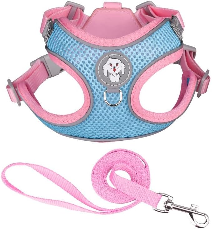 Dog Collar Pet Harness Reflective Breathable Dog Leash Nylon Strap Dog Walking Rope