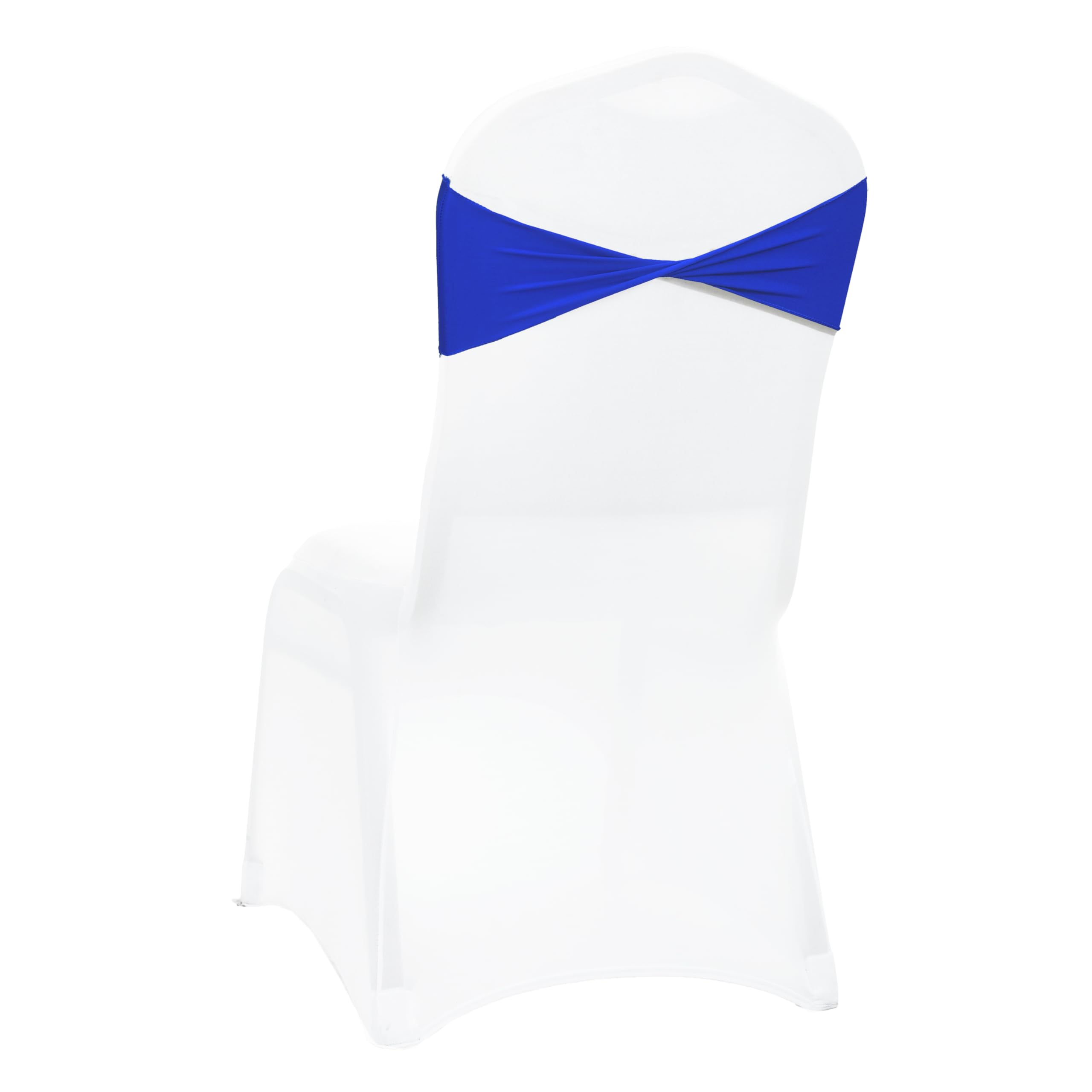 VDS Pack of 25 PCS | Royal Blue | Spandex Chair Sashes Bows Without Buckle | Stretch Elastic Banquet Folding Chair Band for Wedding Thanksgiving Halloween Christmas Party Home Advent Decorations — image 1