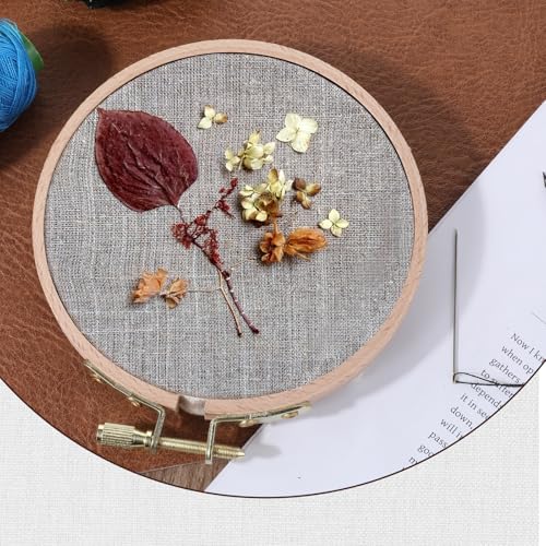 Image of 2 Pcs Cross Stitch Hoops Frames, 4 Inch Embroidery Hoop, Hanging Embroiderys Frame Hoop, Natural Beech Wood Embroiderys Framen with Gold Clasp for Decoration, Sewing, Starter of DIY Embroidery Craft