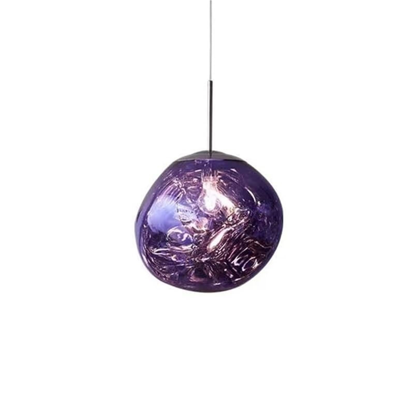 Glass Pendant Lights, Irregular Melt Design, E27 Adjustable Hanging Lamp for Bedroom and Living Room, 150cm Lanyard, Modern Lava Style Lighting