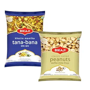Khatta Meetha 1000g and Salted Peanut 200g Combo of 1200g (42.33Oz) – Authentic Indian Snacks Family Pack | Crunchy Namkeen, Party Mix, Bar Snacks & Tea-Time Treats