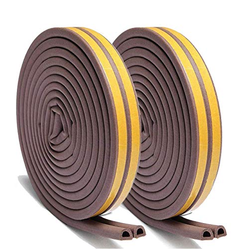 Preisvergleich Produktbild Dichtungsband für Türen, Türdichtung Türen Fenster Anti-Kollision Selbstklebendes Gummi Schaum Siegel Streifen Schalldämmung Weatherstrip wasserdichtes Siegel (20m-brown)