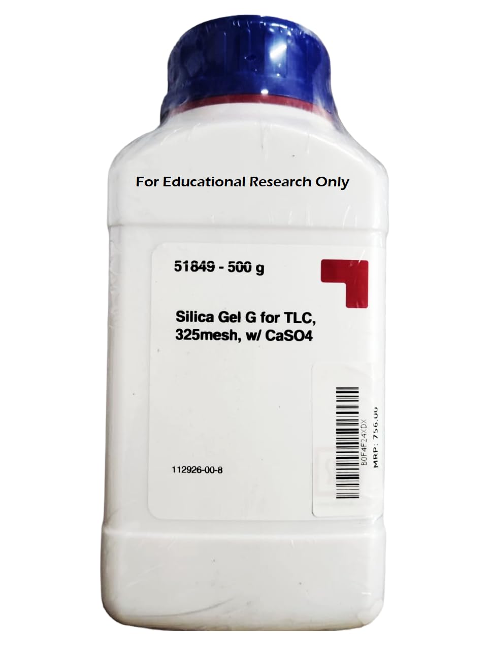 SRL Silica Gel G for TLC, 325mesh, w/ CaSO4, 500gm, CAS :  112926-00-8,Molecular Formula : SiO2,Storage: Room Temperature, Shelf Life:  60 Months, for ...