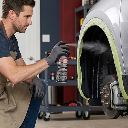 Image of Barrier Bond - Rubberized Undercoating Sound Deadener, 14.3oz Black Spray, Undercoating for Vehicles, 6-Pack