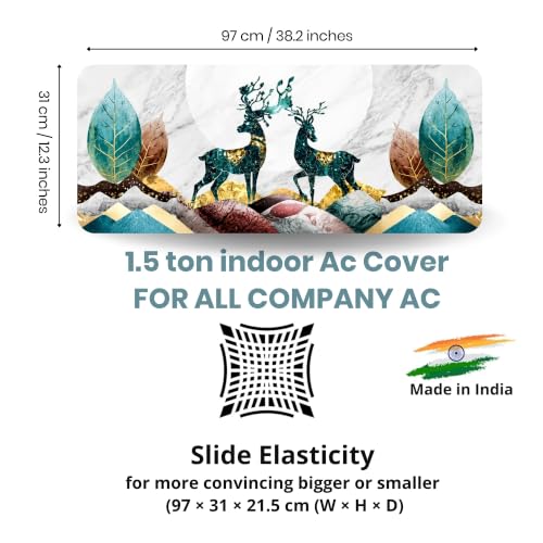 Image of Printed Split Ac Cover Indoor Unit For 1.5 Ton Capacity AC, Inner Unit Ac Cover, All Weather Cover /Attractive Digital Prints /Dustproof /Silken water-resistant Split Ac Cover ( DeerNature )