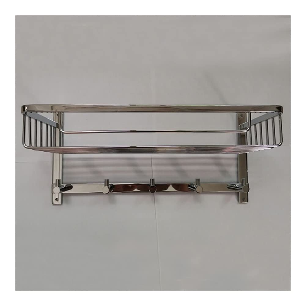 NPQPNAFC Chrome Shower Caddy Bathroom Shelf Metal Stainless Steel Cosmetics Shampoo Conditioner Organizer Shelf Wall Mounted Kitchen She