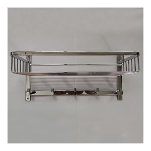 NPQPNAFC Chrome Shower Caddy Bathroom Shelf Metal Stainless Steel Cosmetics Shampoo Conditioner Organizer Shelf Wall Mounted Kitchen She