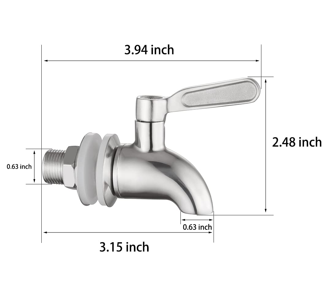 Espita de reemplazo del dispensador de bebidas,Espita de acero inoxidable para dispensador de agua,Grifo de reemplazo del dispensador de bebidas