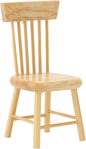 Vbestlife Silla de casa de muñecas modelo de muebles en miniatura silla de comedor de madera muebles para casa de muñecas 112 accesorios de casa de