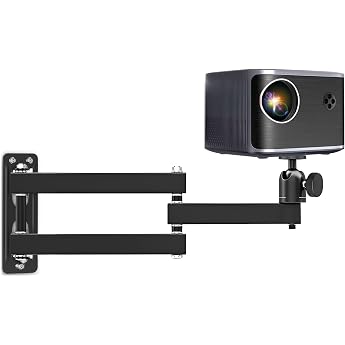 Projector Wall Mount 360  Rotatable Universal Projector Mount Metal Wall Mount Projector with 1/4 Inch Screw Interface Projector Stand