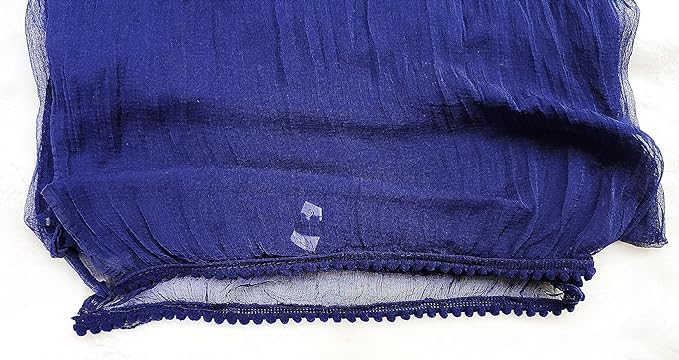 Image of Solid Beautiful Chiffon Dupatta Chunni Chunri with Bundi Lace for Women Casual Traditional Dailywear Lightweight dyeable