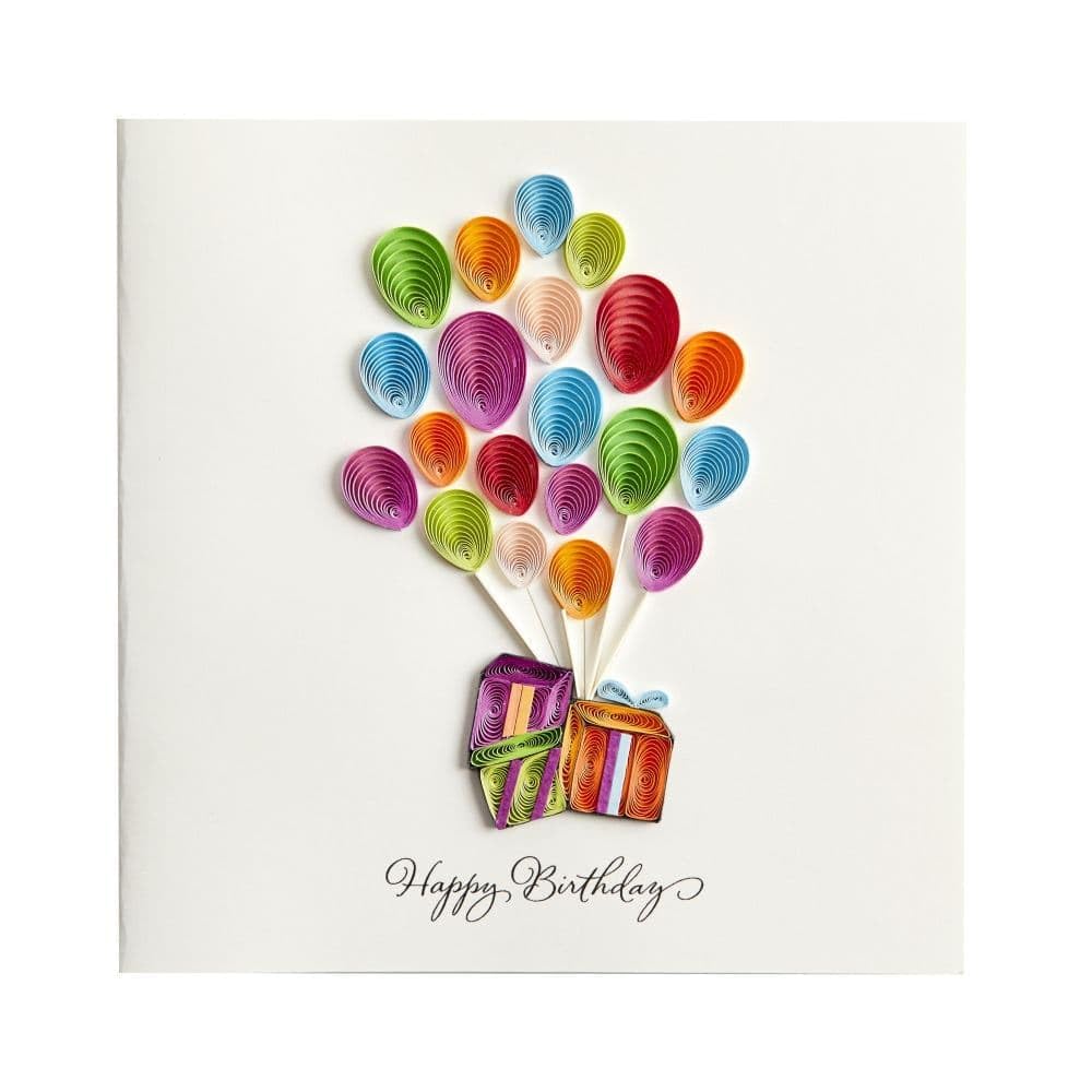 NIQUEA.D Biglietto Di Auguri Per Figlia 'For My Beautiful Daughter' – 15,2x15,2 Cm Con Palloncini Trapuntati E Busta Rosa, Sigillo In Cera - copertina