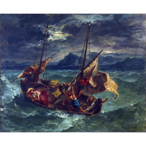 Impression giclée de qualité musée du Christ sur la mer de Galilée sur toile haut de gamme