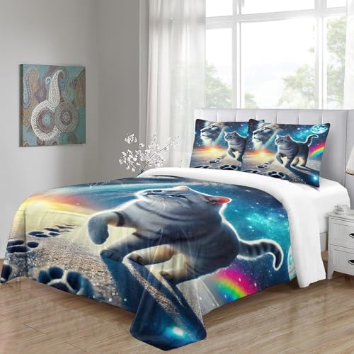 Housse de couette lions colorés : finie la couette qui glisse du lit - 6