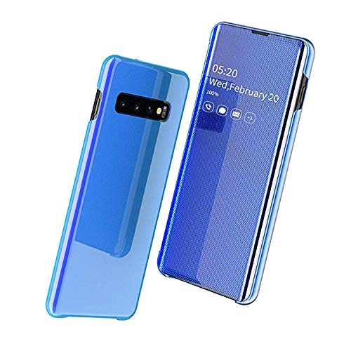 Compatible for Samsung Galaxy S9Plus Case, Phone Cases Clear View Wallet Make Up Mirror Case, Rubber Bumper Corners Flip Cover with Smart Stand for Galaxy S9+ -Protective Black