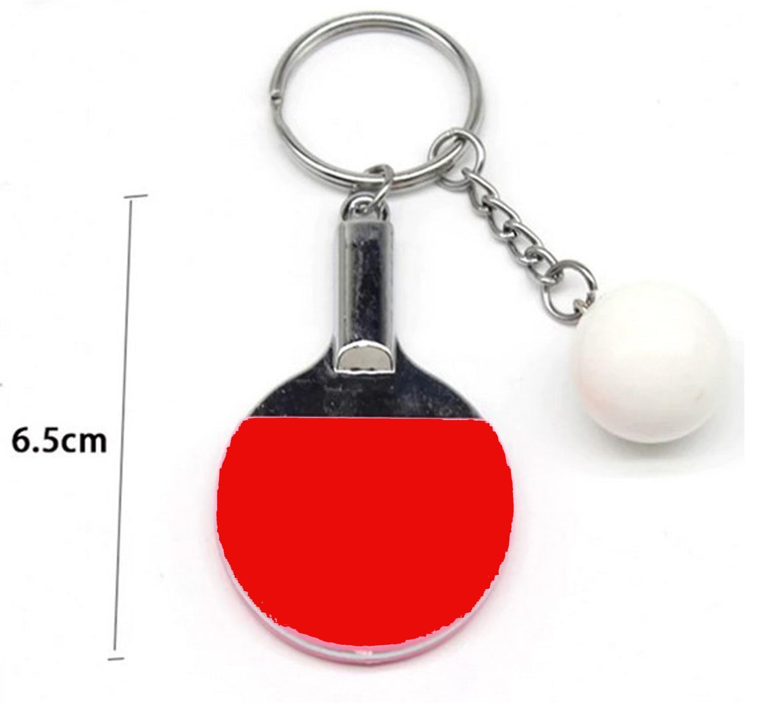 Miniblings 2 szt. Ping Pong brelok łańcuch tenis stołowy rakieta piłka sport czerwony