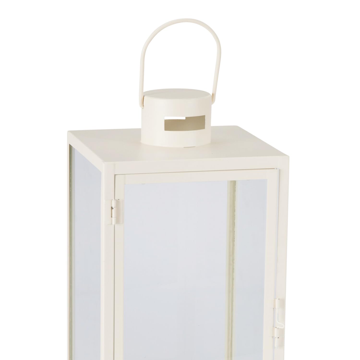 Mojawo Set di 2 lanterne da giardino XXL, lanterne in metallo, decorazione per esterni, in metallo, bianco crema, ca. 30/41 cm