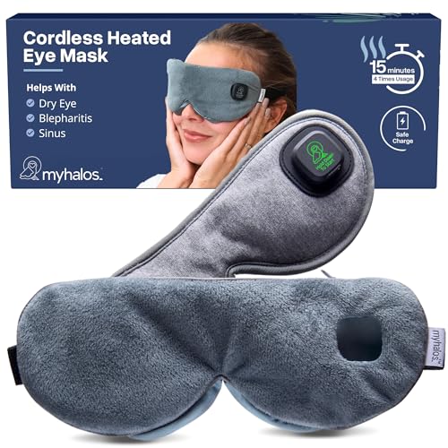 Masque chauffant pour les yeux secs et fatigués par les écrans compresse MyHalos