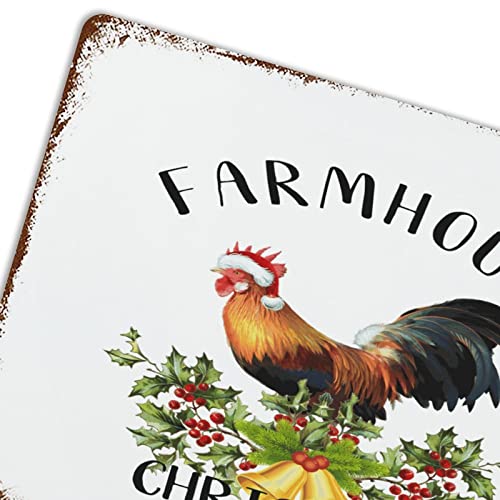 Wodevor Country Farm Animal Rooster Aluminum Sign Metal Signs Vintage Farmhouse Christmas Farm Animal Rooster Tin Plaque Plate Retro Vintage Man Cave Decor 12"X16" #TOP5