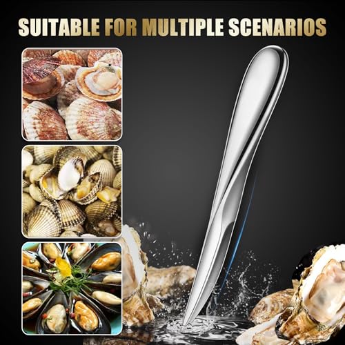 Miniatura 6 de Dgslwh 1 Piezas Cuchillo Para Ostras En Acero Inoxidable, Abridor De Ostras, Adecuado Para Abrir Todo Tipo De Mariscos, Como Vieiras, Almejas, Mejillones Y Ostras.
