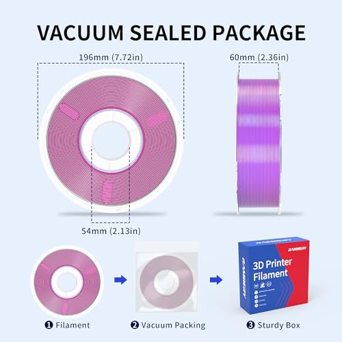 Image of RAMBERY Silk Tri Color 3D Printer Filament 1.75mm, Triple Color Change by Angle, Silk Shiny PLA Filament Red-Yellow-Blue, 1kg Spool (2.2lbs)