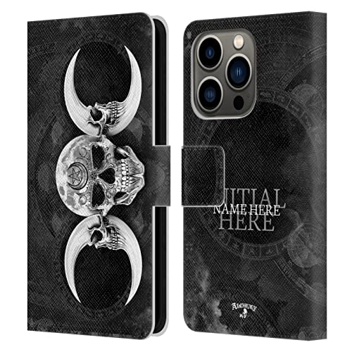 Coque en Cuir iPhone 14 Pro Alchemy Gothic Lune de la Déesse Noire Premium