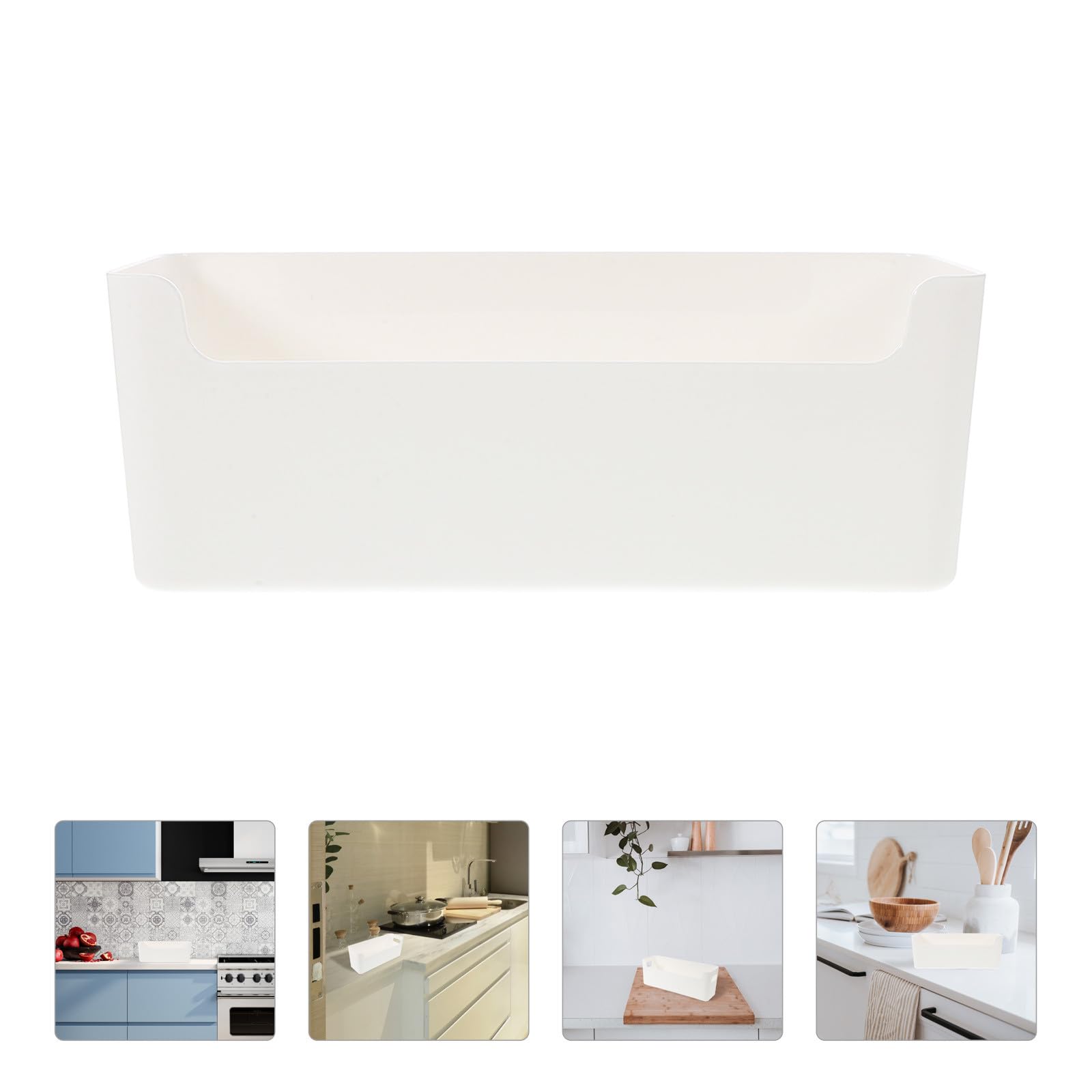 Gatuida Organizzatore per Cassetti da Cucina in Plastica Bianca 8 Pezzi, Divisore per Utensili e Spezie, Contenitore Salvaspazio per Armadietti, per Organizzazione Cucina e Accessori